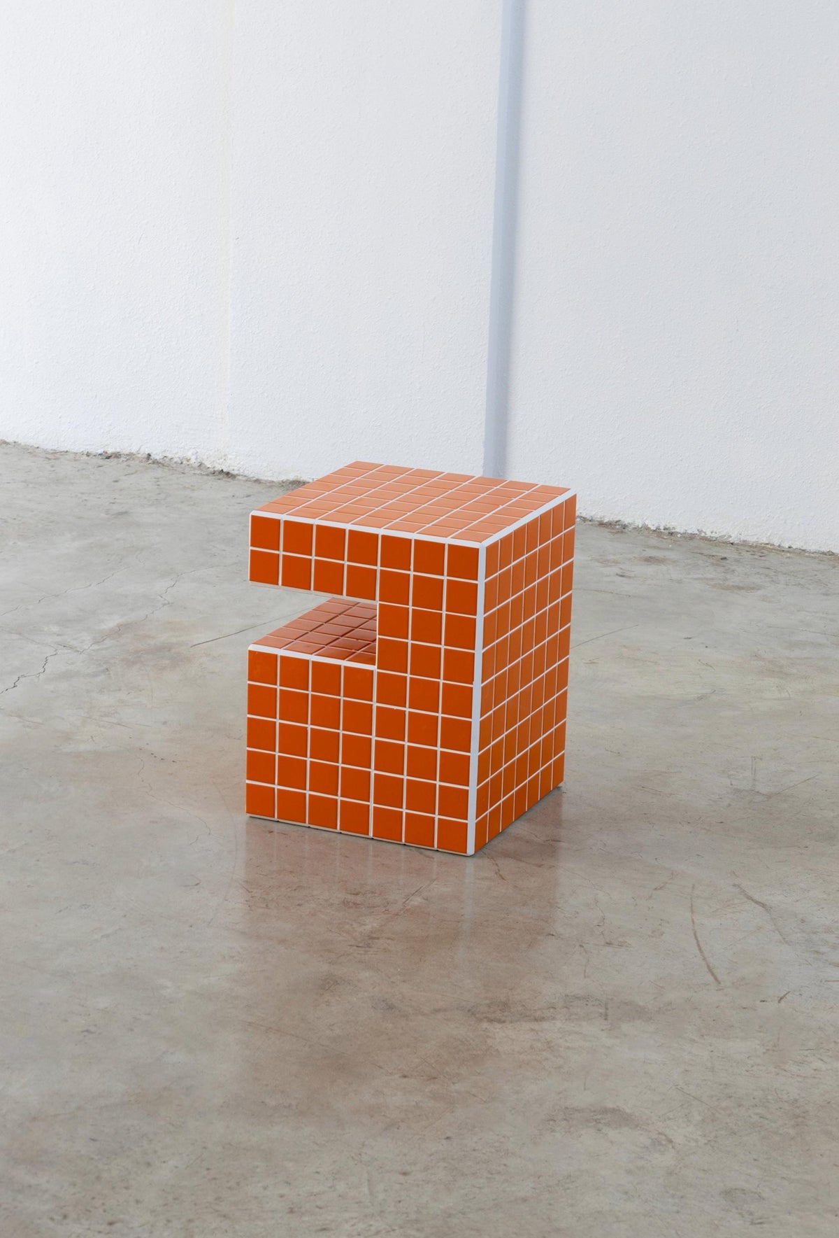 Handmade Mosaic Tile Side Table – Wood Core, Glossy Tiles, Indoor/Outdoor Use