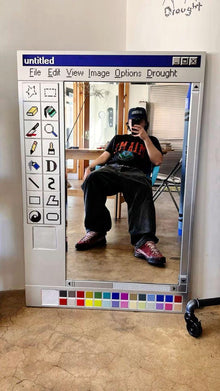 MS Paint Ayna – Retro Windows İlhamlı Duvar Dekoru | Tasarımcılar İçin Nostaljik Piksel Sanatı Hediyesi