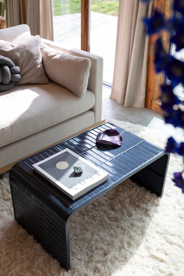 Handmade Ceramic Tile Coffee Table, Modern Minimalist Living Room Furniture - alternate view