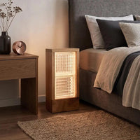 Wood and Glass Block Floor Lamp