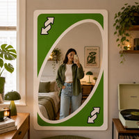 UNO Reverse Card Mirror – Choose Your Color | Gaming Room Wall Art, Funny Gamer Gift