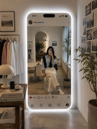 Custom Instagram LED Mirror Sign, Influencer Room Decor, Selfie Lighting Mirror