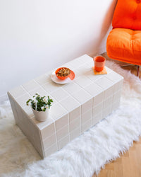 Handmade Ceramic Tile Coffee Table, Modern Minimalist Living Room Furniture