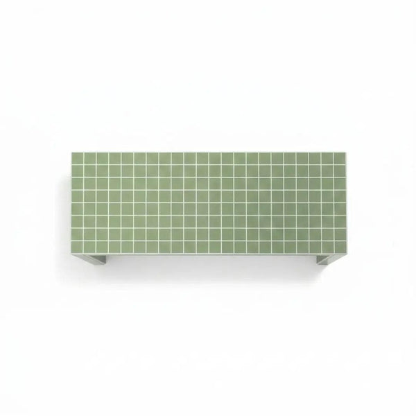 Handmade Ceramic Tile Coffee Table, Retro Tiled Accent Furniture, Japandi Living Room Decor - alternate view