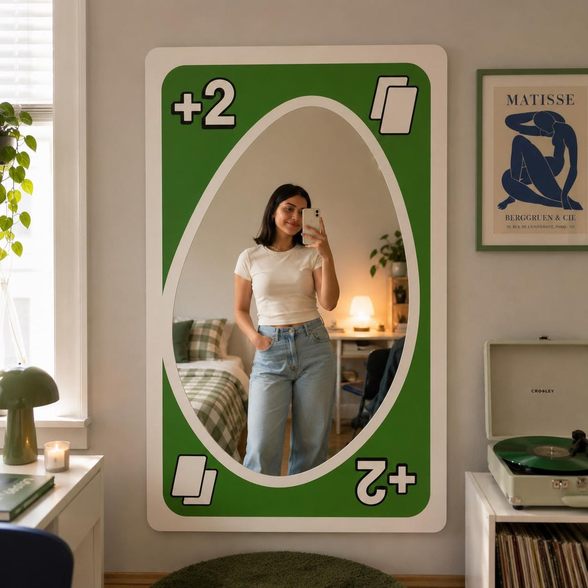 UNO Reverse Card Mirror – Choose Your Color | Gaming Room Wall Art, Funny Gamer Gift