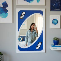 UNO Reverse Card Mirror – Choose Your Color | Gaming Room Wall Art, Funny Gamer Gift