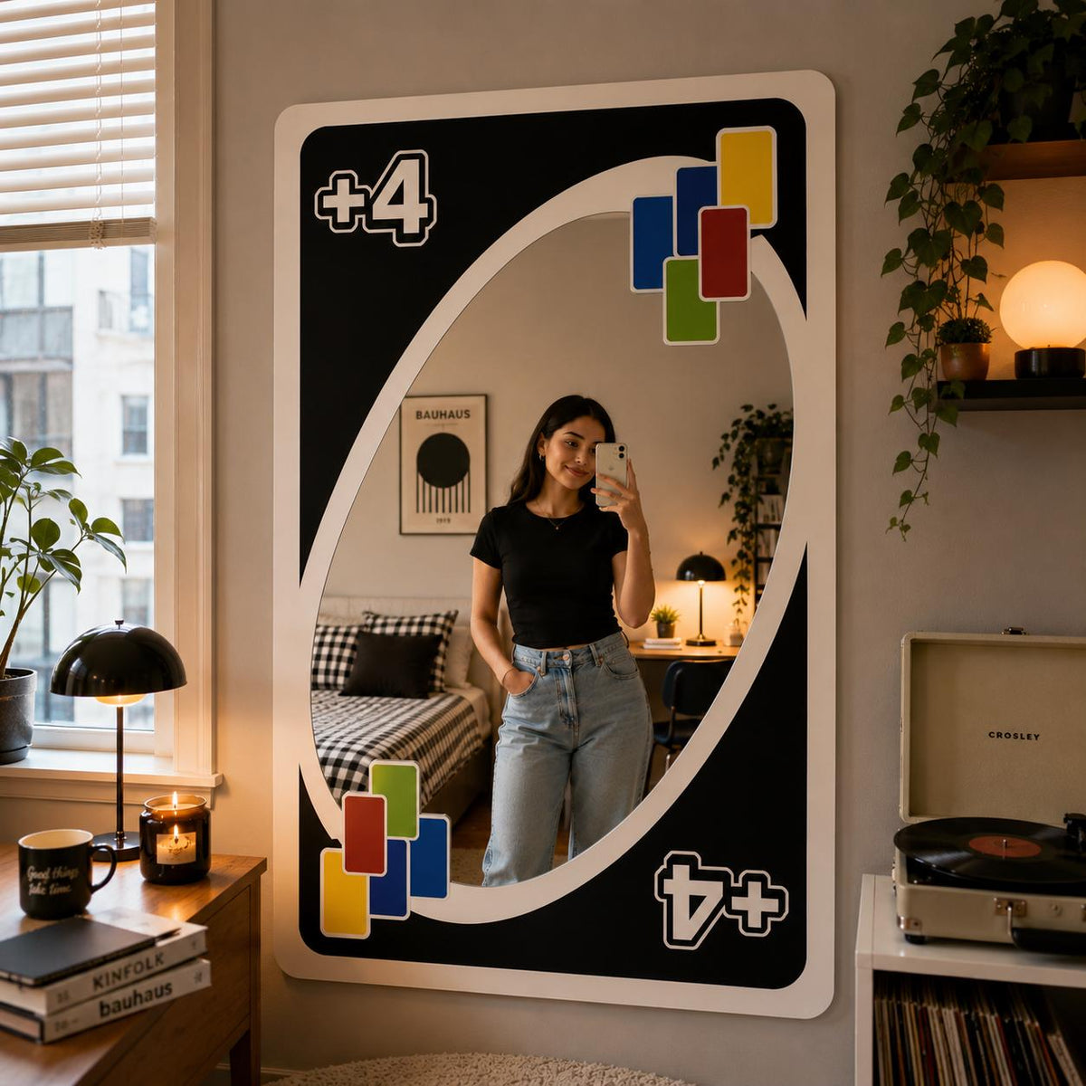 UNO Reverse Card Mirror – Choose Your Color | Gaming Room Wall Art, Funny Gamer Gift