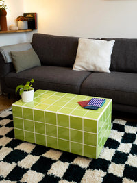 Handmade Ceramic Tile Coffee Table, Modern Minimalist Living Room Furniture