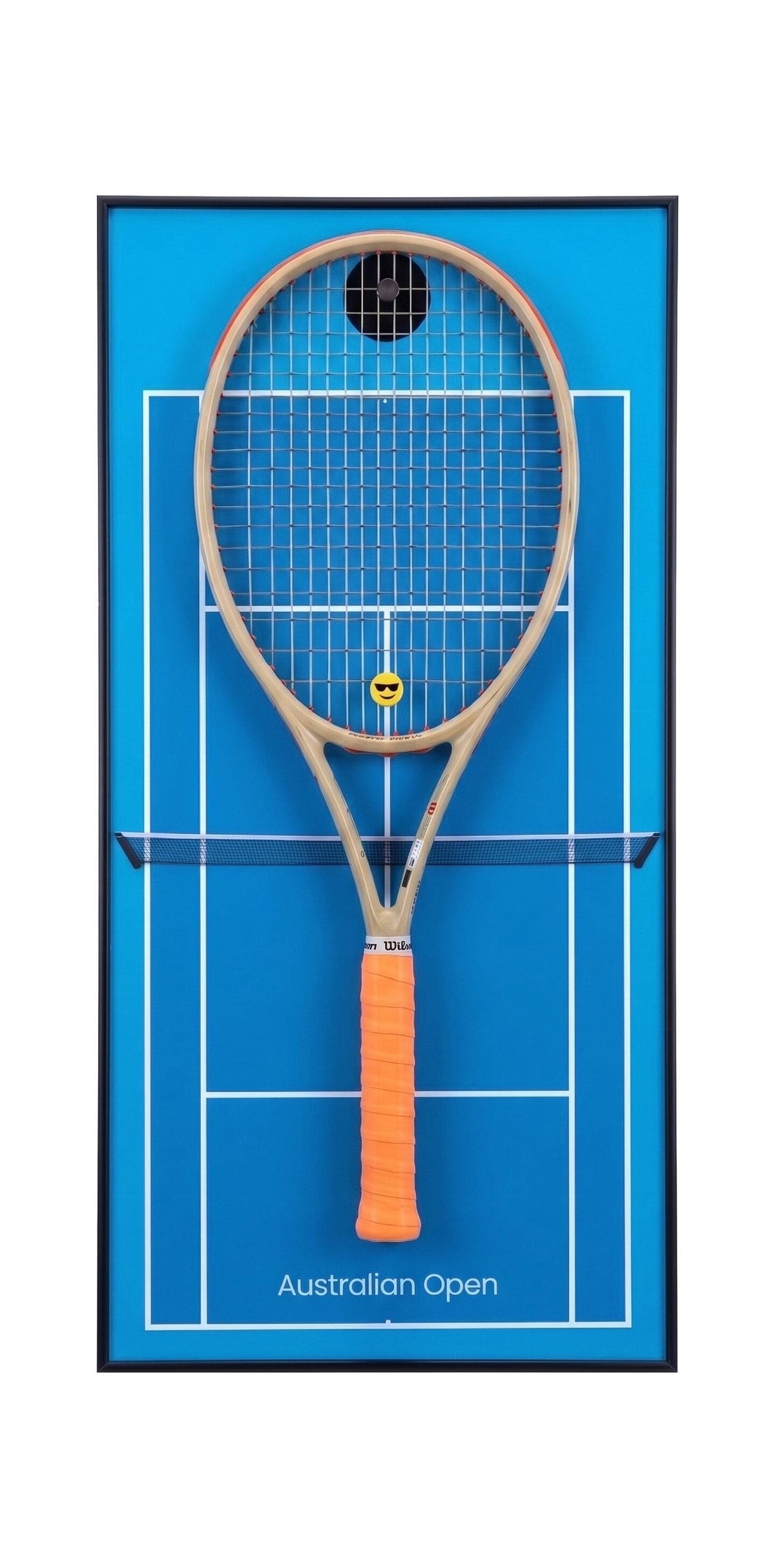 Personalized US Open Tennis Racket Display Frame | Custom Wall Art Holder