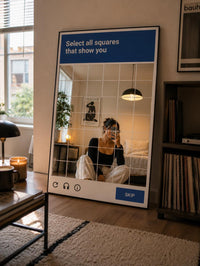 CAPTCHA Mirror – Are You a Robot? Funny Geek Wall Decor