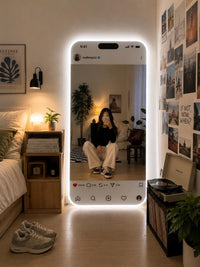 Custom Instagram LED Mirror Sign, Influencer Room Decor, Selfie Lighting Mirror