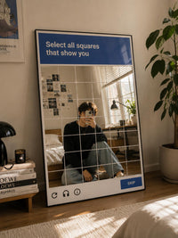 CAPTCHA Mirror – Are You a Robot? Funny Geek Wall Decor