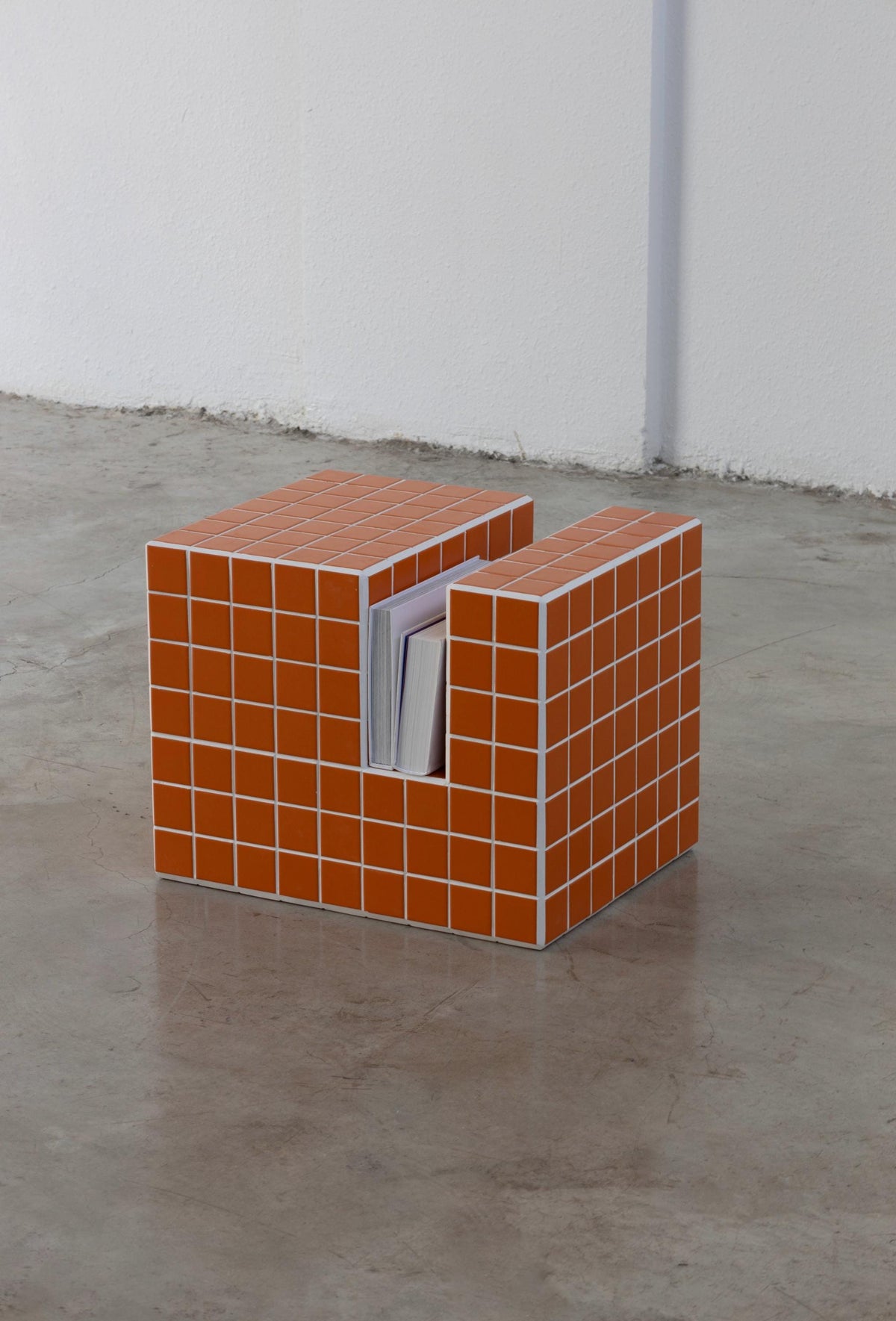 Handmade Mosaic Tile Side Table – Wood Core, Glossy Tiles, Indoor/Outdoor Use