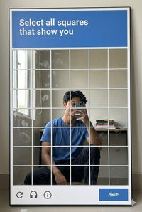 CAPTCHA Mirror – Are You a Robot? Funny Geek Wall Decor