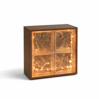 Glass Block Side Table, Illuminated End Table