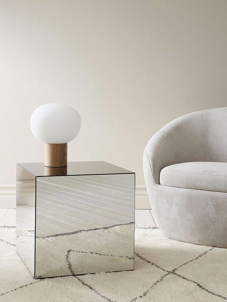 Mirrored Cube Side Table, Modern Accent Furniture, Reflective End Table, Handmade Decor
