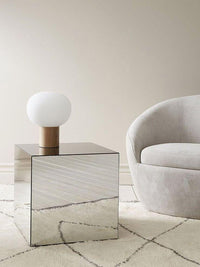 Mirrored Cube Side Table, Modern Accent Furniture, Reflective End Table, Handmade Decor