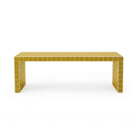 Handmade Ceramic Tile Coffee Table, Retro Tiled Accent Furniture, Japandi Living Room Decor