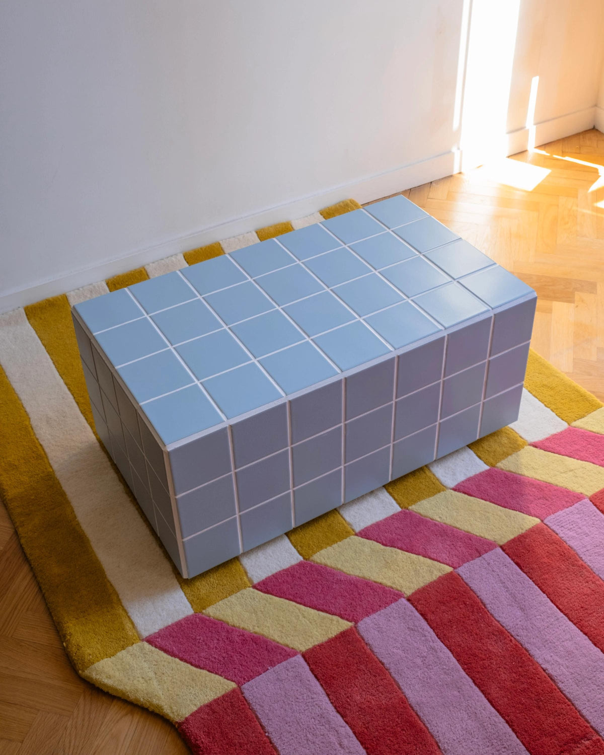 Handmade Ceramic Tile Coffee Table, Modern Minimalist Living Room Furniture