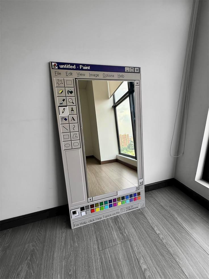 MS Paint Mirror – Retro Windows Inspired Wall Decor | Nostalgic Pixel Art Gift for Designers