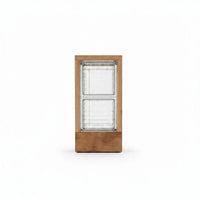 Wood and Glass Block Floor Lamp