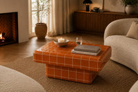 Pearl White Ceramic Tile Coffee Table | Japandi Modern Living Room Furniture