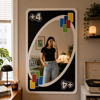 UNO Reverse Card Mirror – Choose Your Color | Gaming Room Wall Art, Funny Gamer Gift