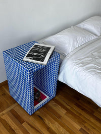 Handmade Mosaic Tile Side Table | Modern Pedestal Accent Furniture