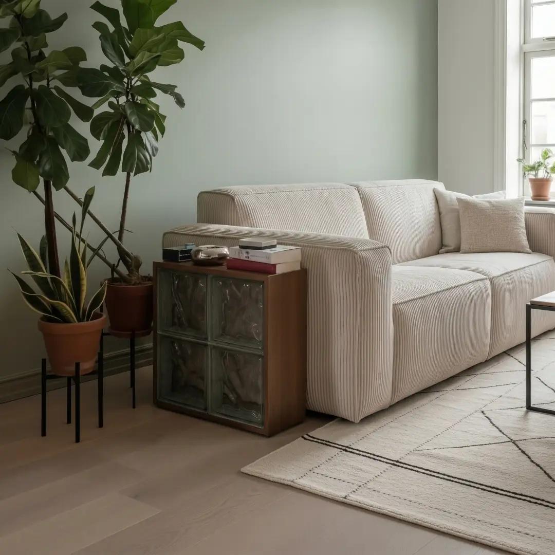 Glass Block Side Table, Illuminated End Table