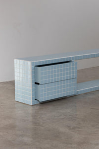 Handcrafted Mosaic Tile Side Table, Pedestal Accent Furniture, Home Decor