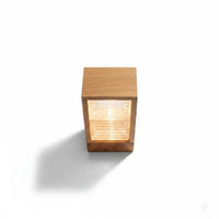 Wood and Glass Block Floor Lamp