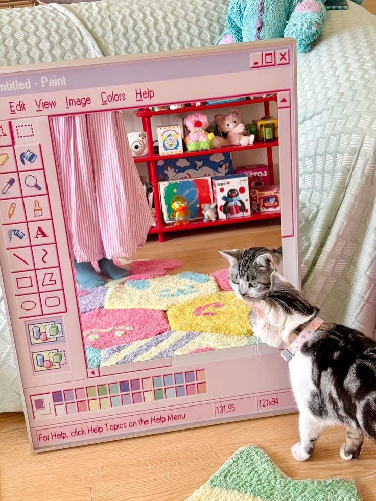 MS Paint Ayna – Retro Windows İlhamlı Duvar Dekoru | Tasarımcılar İçin Nostaljik Piksel Sanatı Hediyesi lifestyle