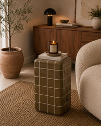 Handmade Ceramic Tile Side Table | Japandi Accent Furniture, Bedside Accent
